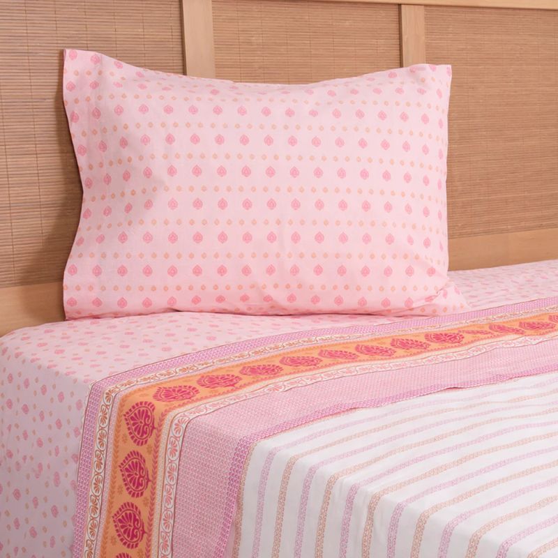 MASHINI - Sábana 1.5 Plazas 144 Hilos Estampada Caico