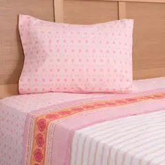 MASHINI - Sábana 1.5 Plazas 144 Hilos Estampada Caico