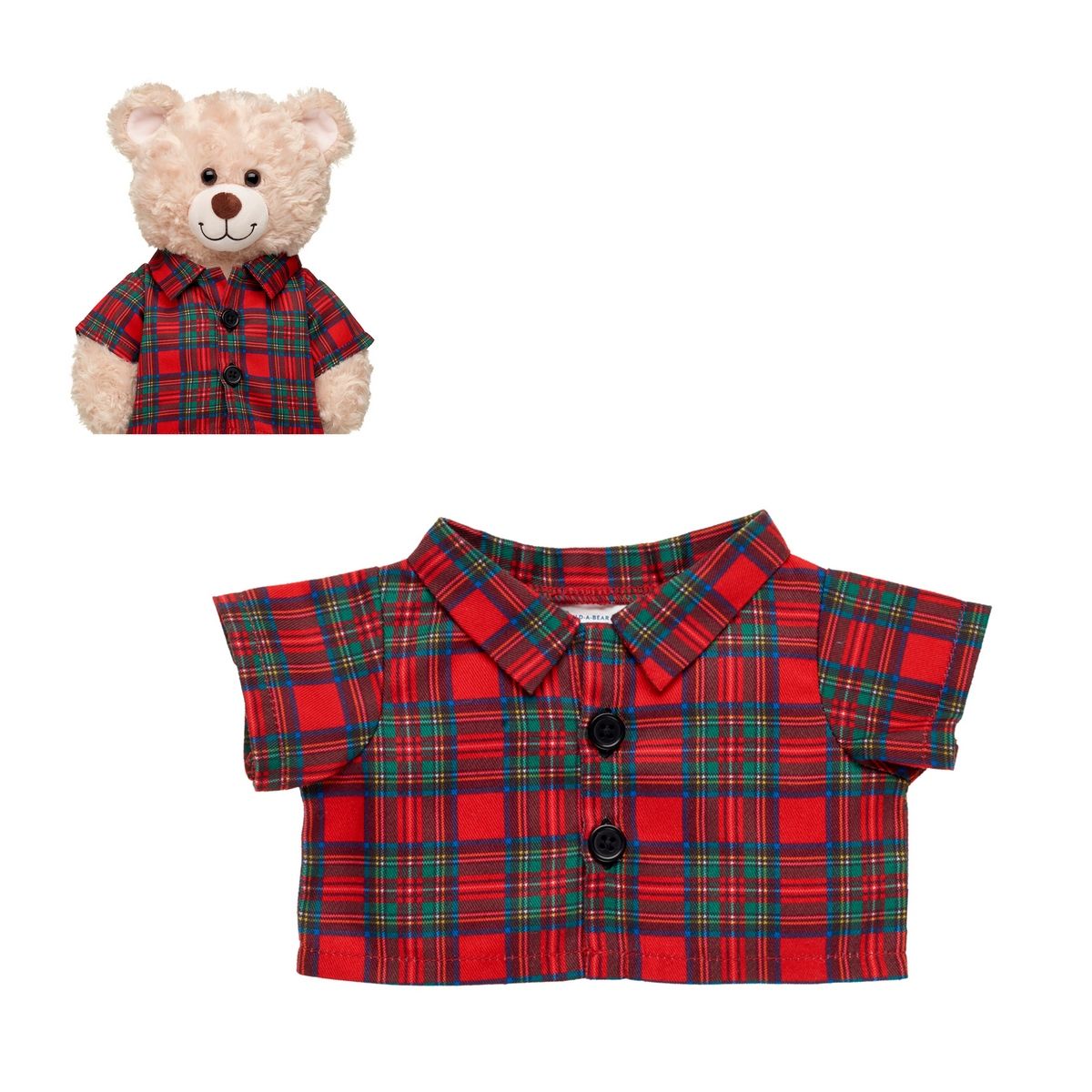 BUILD A BEAR - Camisa escocesa Build a Bear para peluche colección