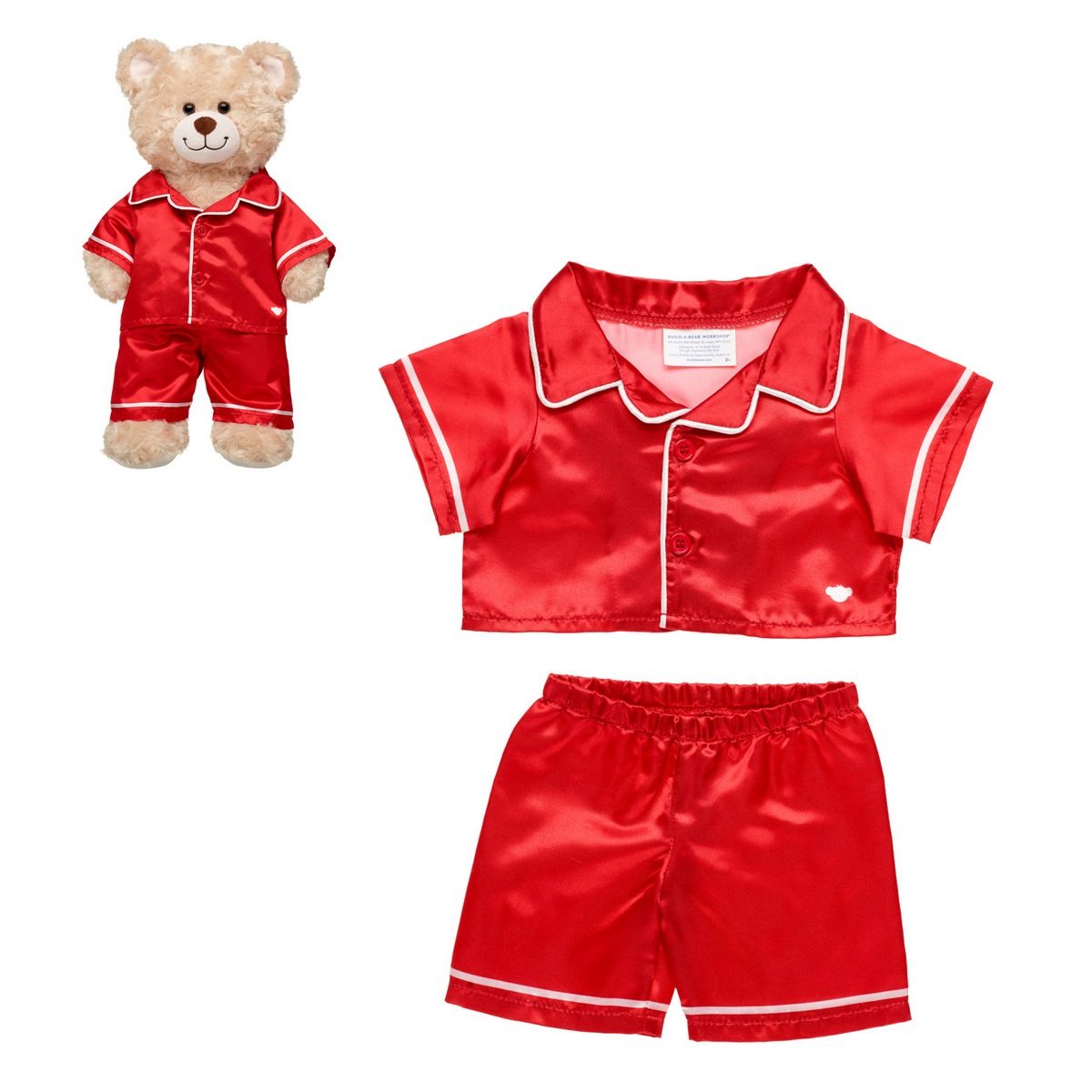 BUILD A BEAR - PIJAMA SATIN ROJO BUILD-A-BEAR