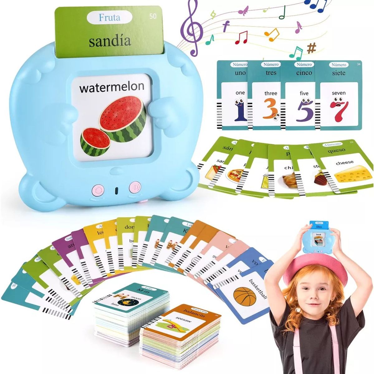 GENERICO - Juego didactico tarjetas Español - Ingles 224 palabras niños