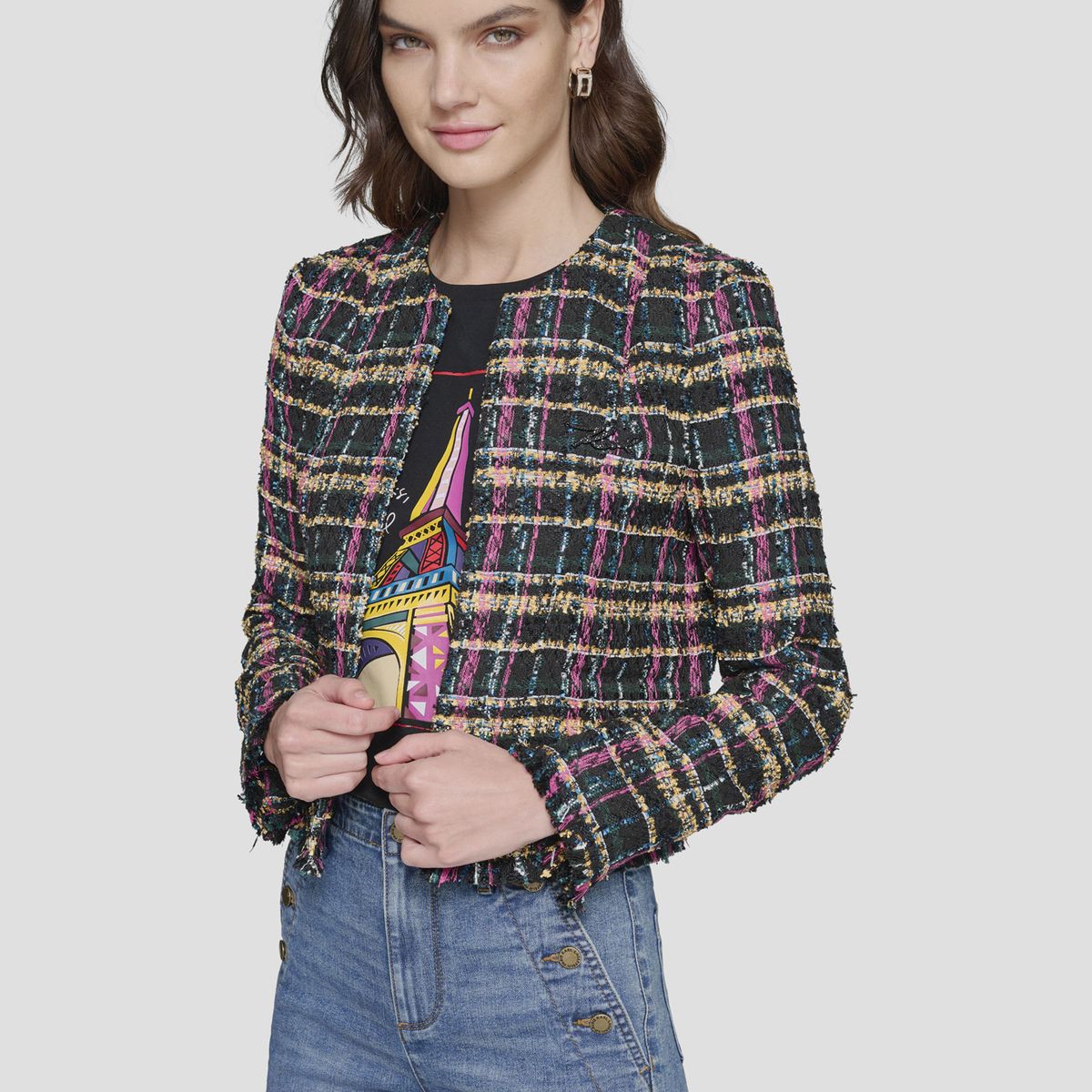 KARL LAGERFELD - Chaqueta corta tweed