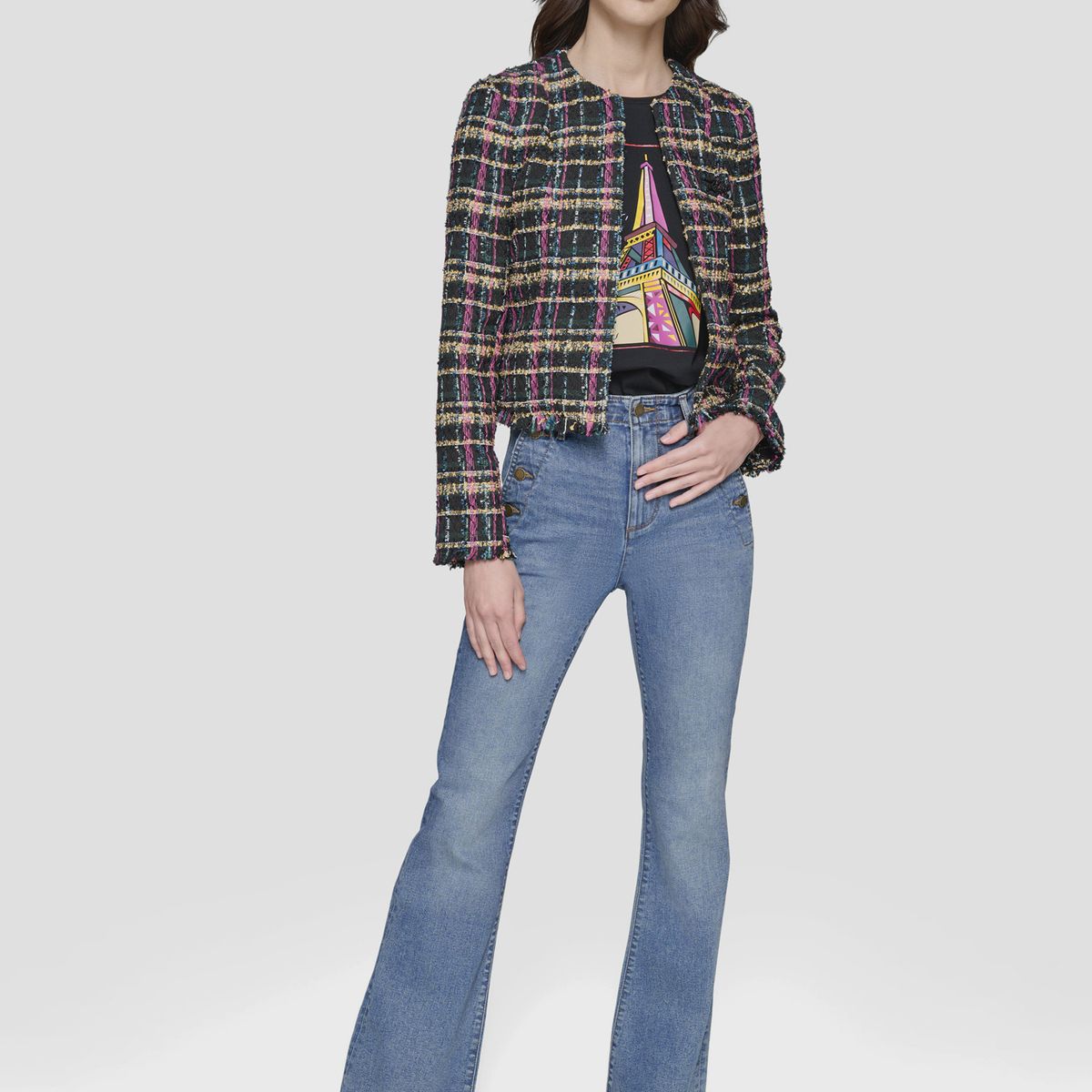 KARL LAGERFELD - Chaqueta corta tweed