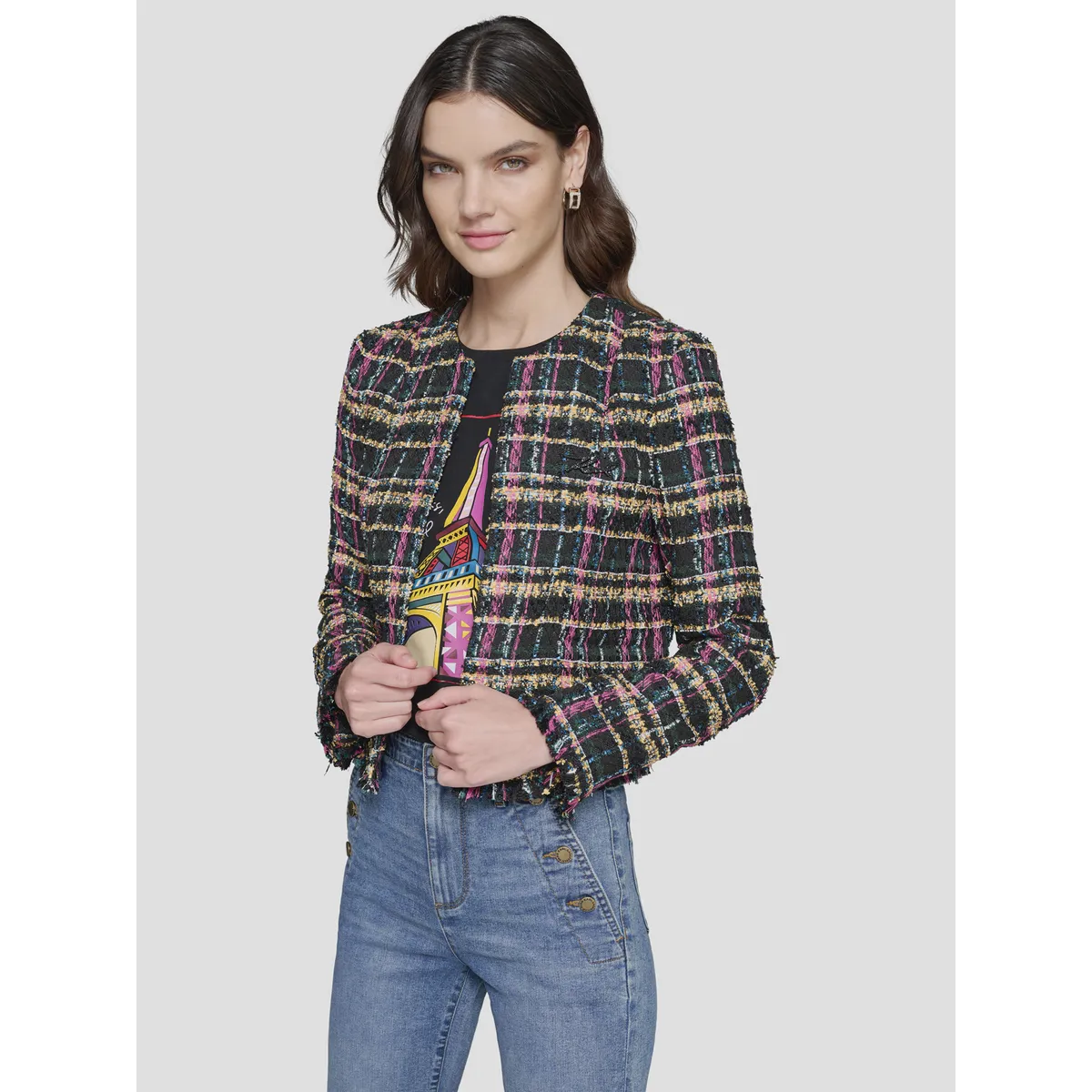 KARL LAGERFELD - Chaqueta corta tweed