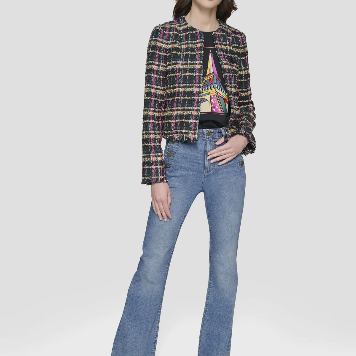 KARL LAGERFELD - Chaqueta corta tweed