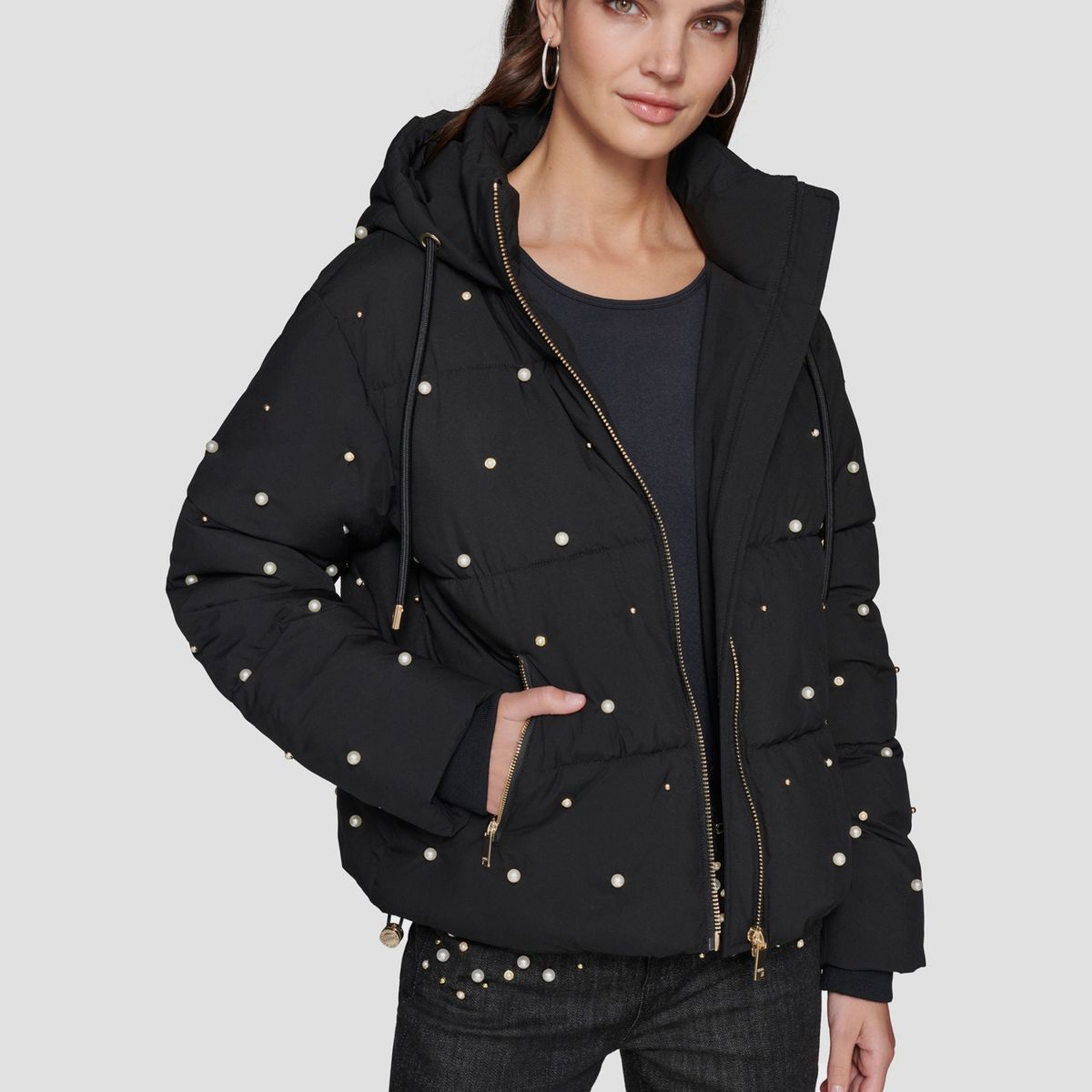 KARL LAGERFELD - Chaqueta corta con diseño de perlas