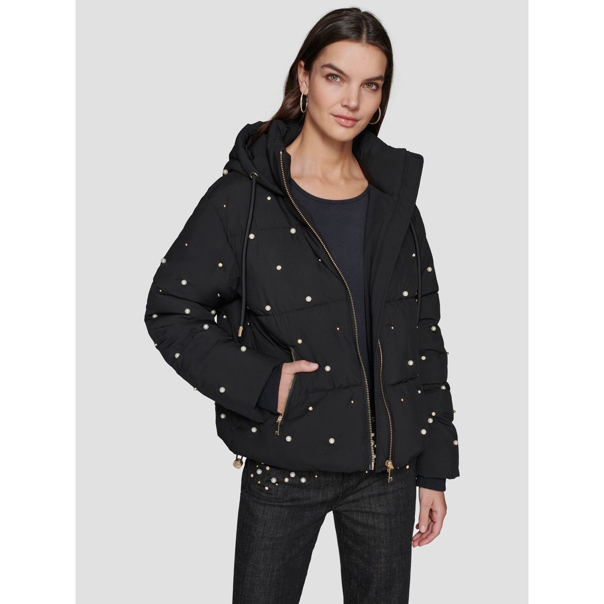 KARL LAGERFELD - Chaqueta corta con diseño de perlas