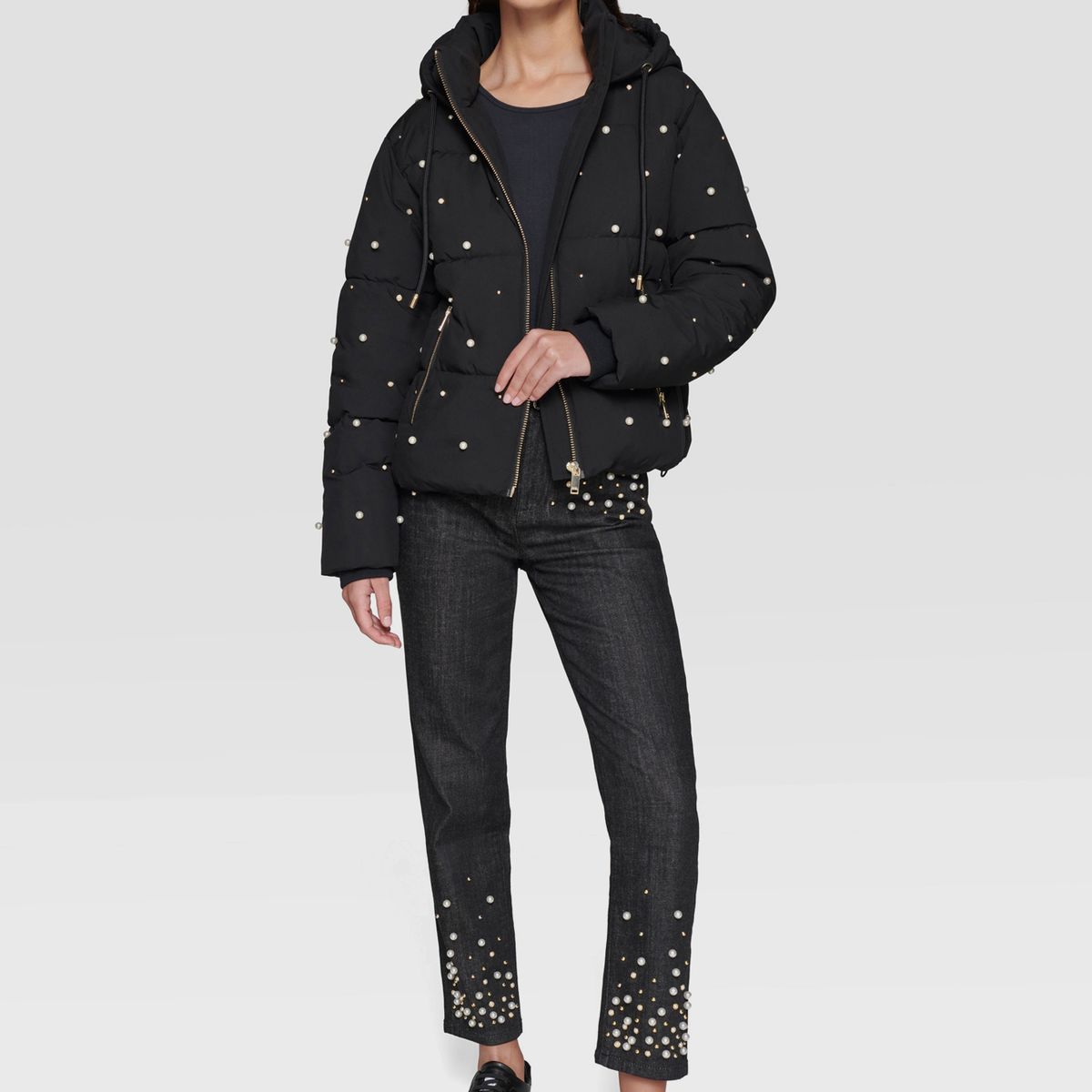 KARL LAGERFELD - Chaqueta corta con diseño de perlas