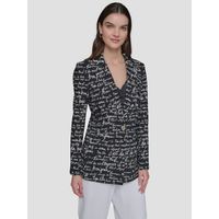 Blazer con estampado de texto tejido