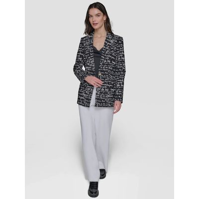 Imagen 2 del producto Blazer con estampado de texto tejido