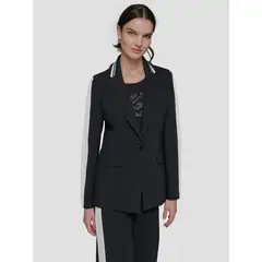 KARL LAGERFELD - Blazer con ribete en contraste plisado