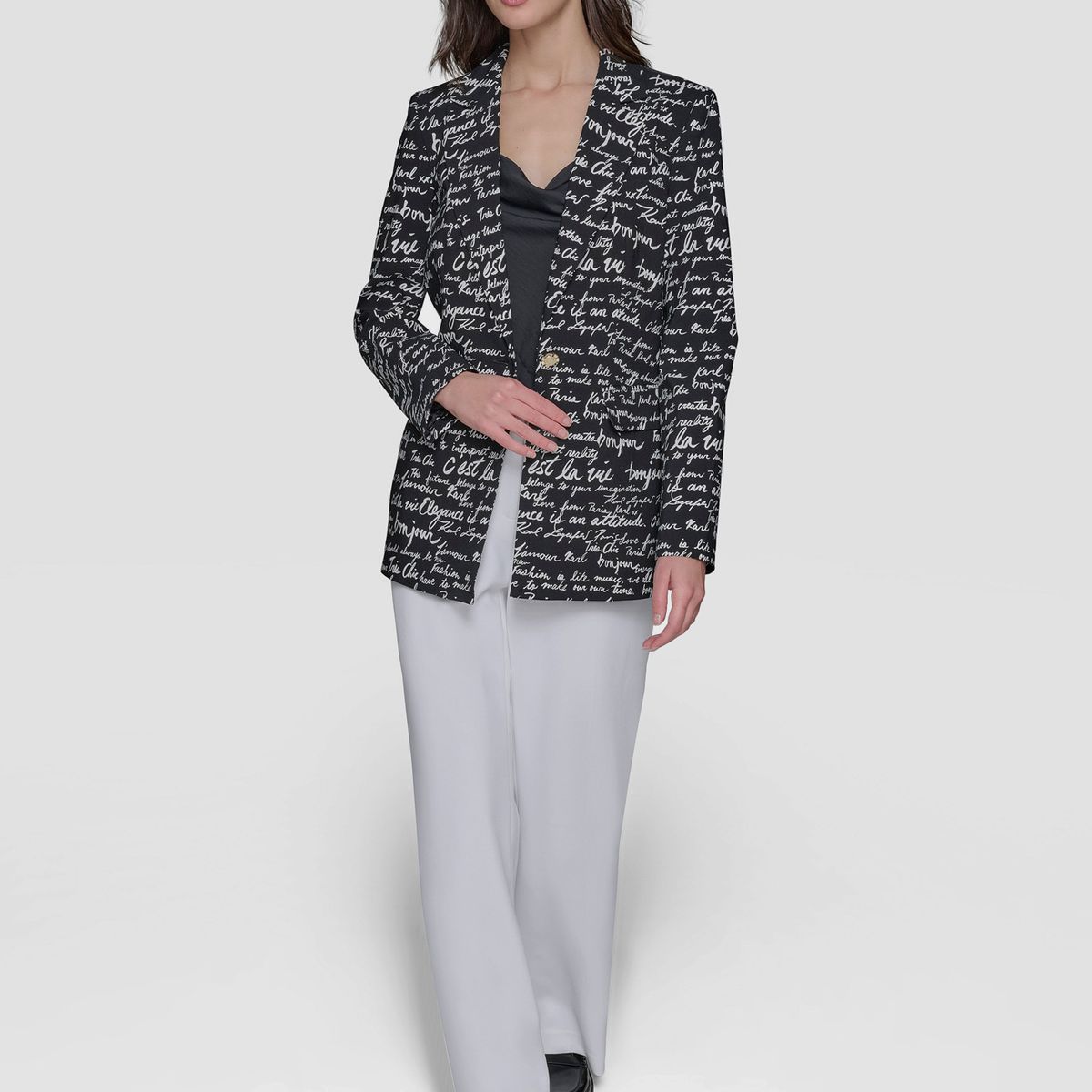 KARL LAGERFELD - Blazer con estampado de texto tejido