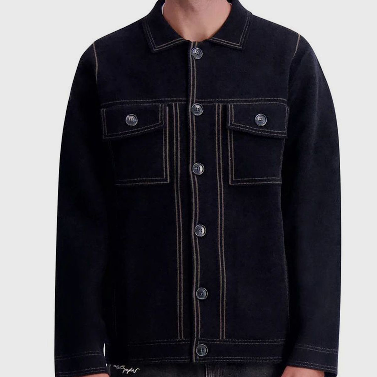 KARL LAGERFELD - Chaqueta de punto con ribetes en contraste