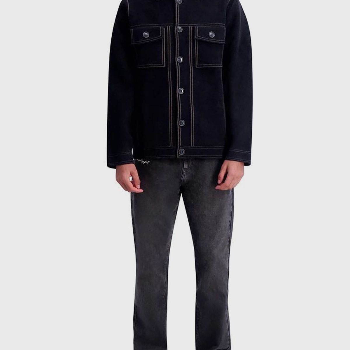 KARL LAGERFELD - Chaqueta de punto con ribetes en contraste