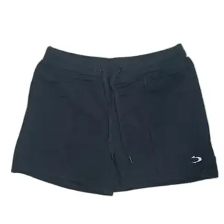 POZATINI - Short Calza Deportiva Algodón Negro Fresnada