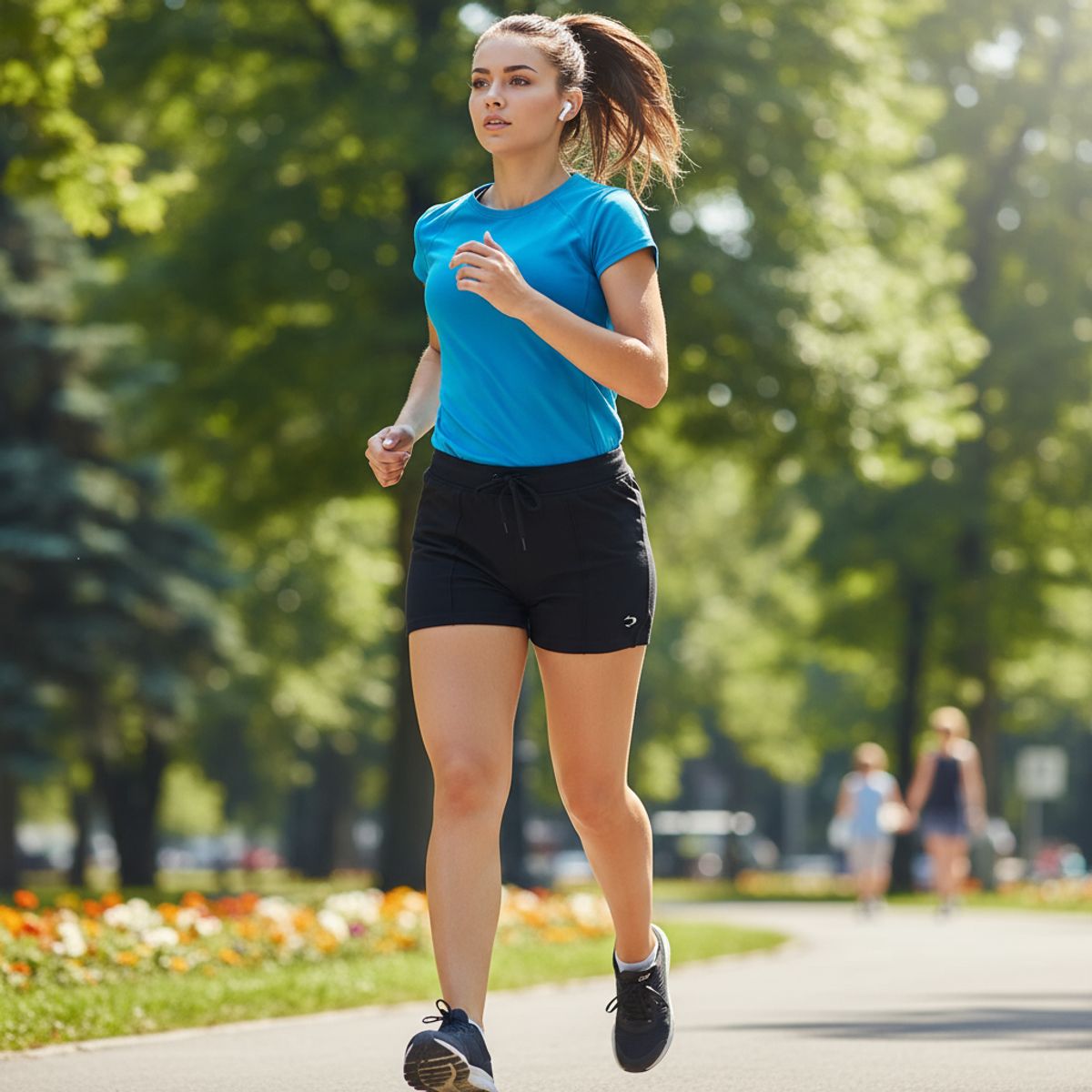POZATINI - Short Calza Deportiva Algodón Negro Fresnada