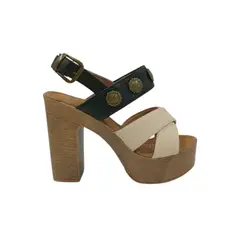 HERIEL - Sandalia Beige Taco Mujer