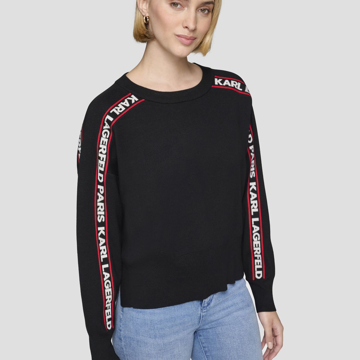 KARL LAGERFELD - Sweater pullover con logo en las mangas