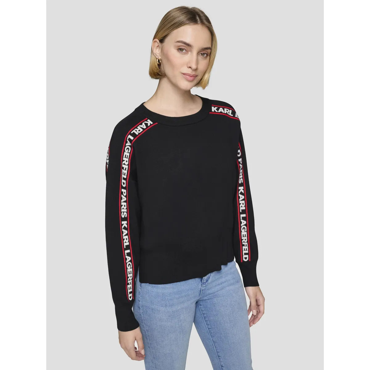 KARL LAGERFELD - Sweater pullover con logo en las mangas