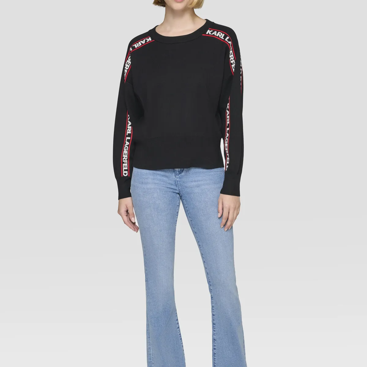 KARL LAGERFELD - Sweater pullover con logo en las mangas