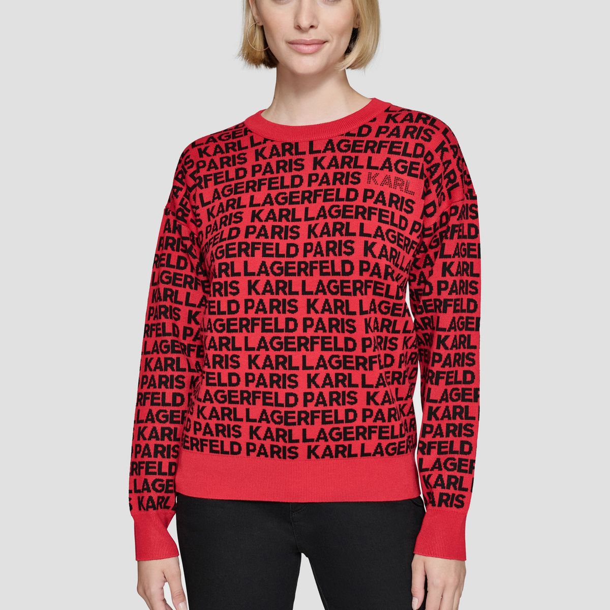 KARL LAGERFELD - Sweater con logo all over