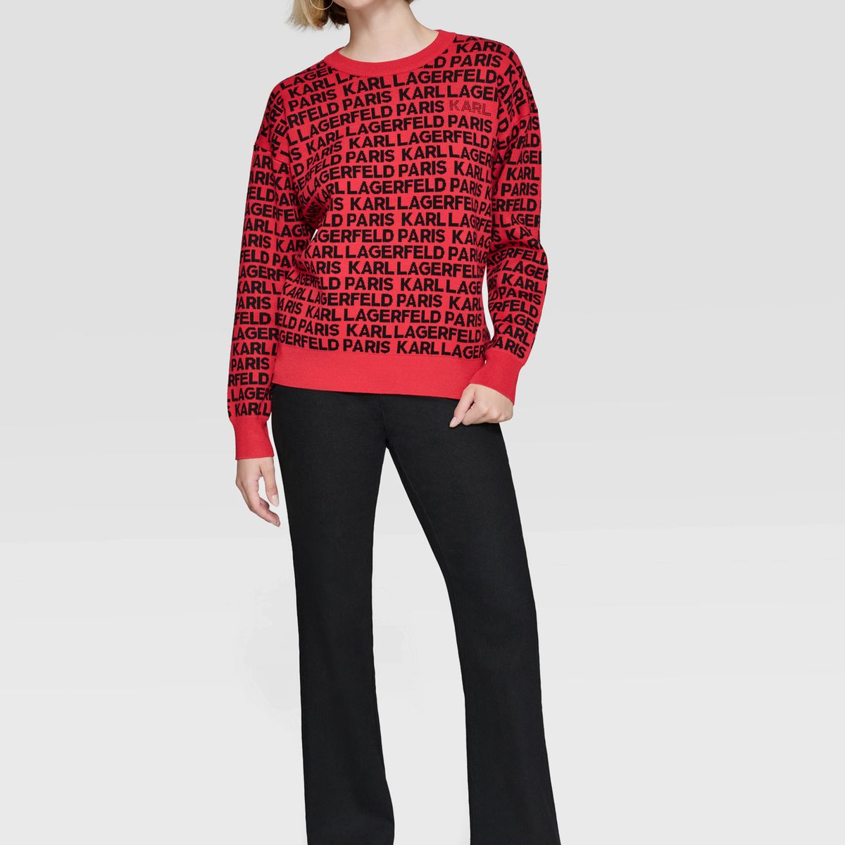 KARL LAGERFELD - Sweater con logo all over