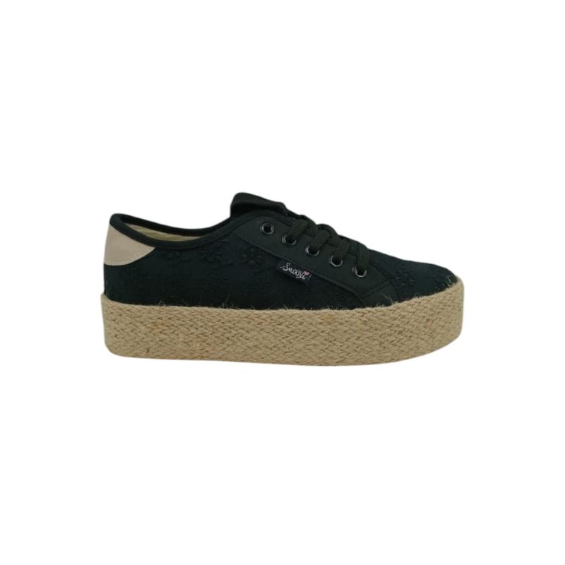 HERIEL - Zapatilla Negra Textil Mujer