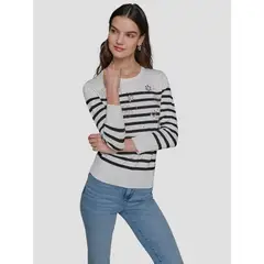 KARL LAGERFELD - Sweater a rayas con diseño floral
