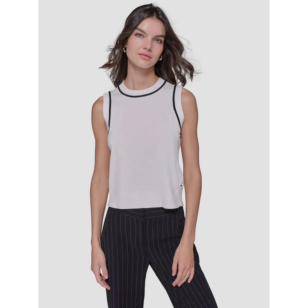 KARL LAGERFELD - Sweater sin mangas con cuello redondo