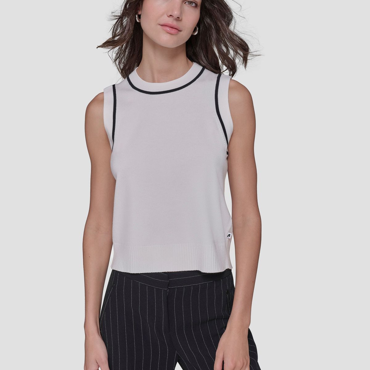 KARL LAGERFELD - Sweater sin mangas con cuello redondo