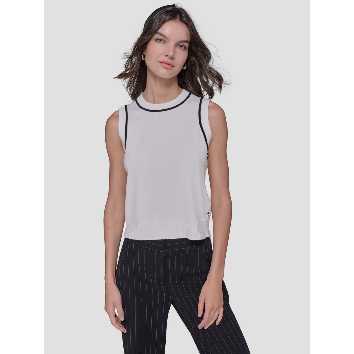 KARL LAGERFELD - Sweater sin mangas con cuello redondo