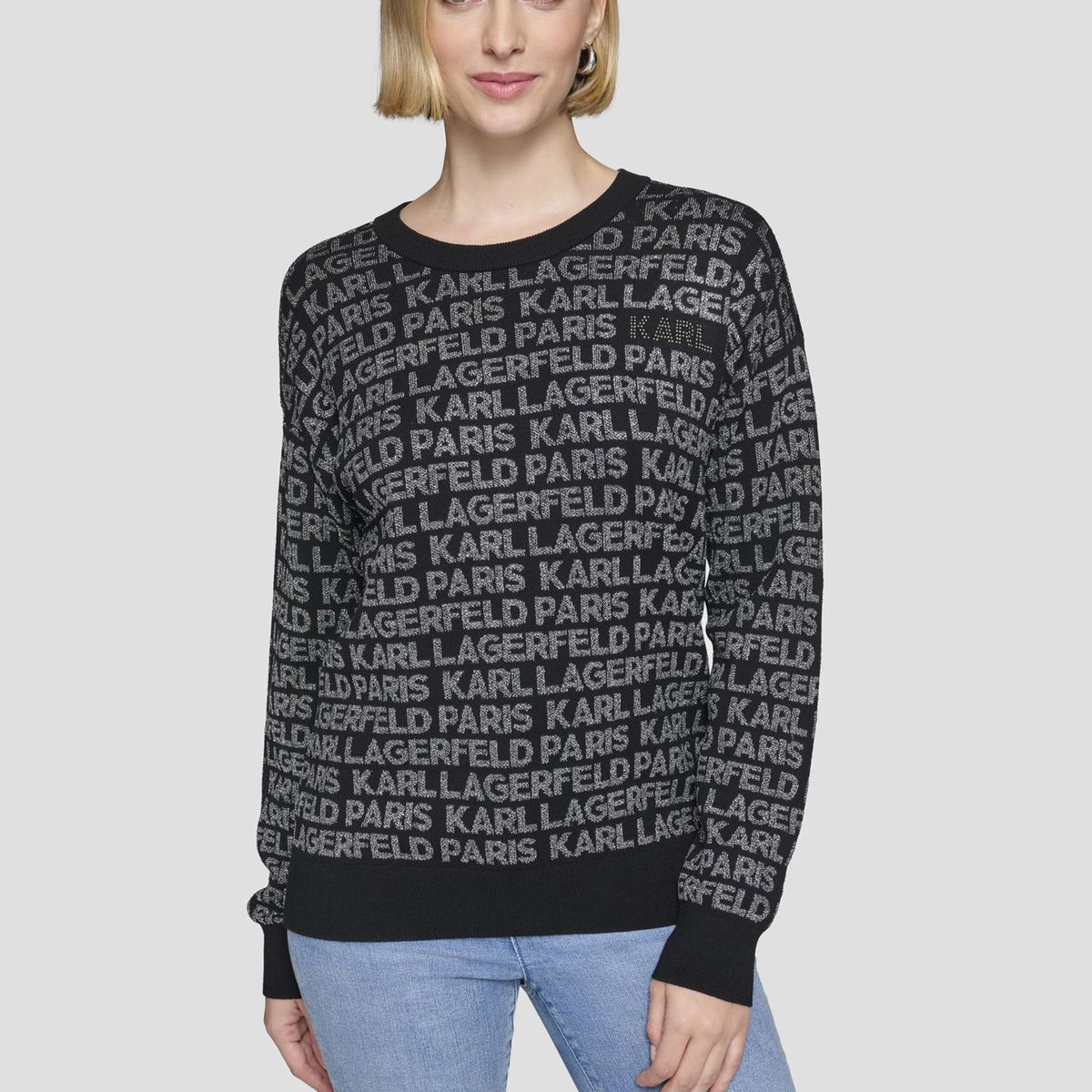 KARL LAGERFELD - Sweater con logotipo all over