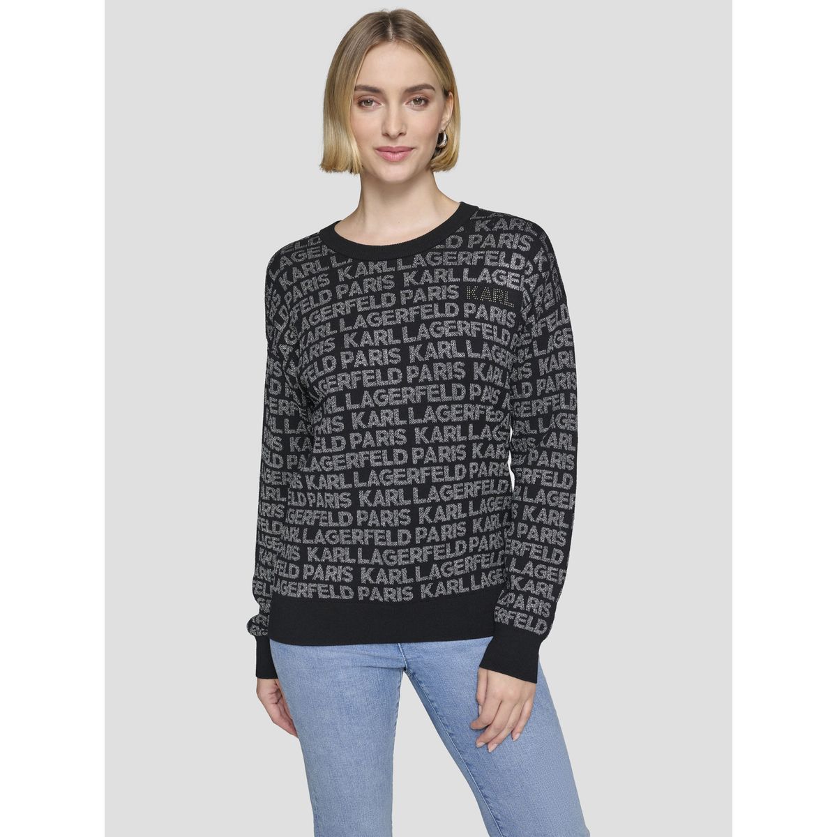 KARL LAGERFELD - Sweater con logotipo all over