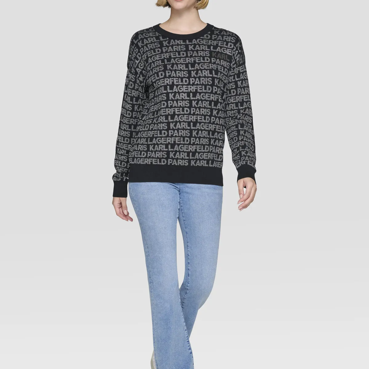 KARL LAGERFELD - Sweater con logotipo all over