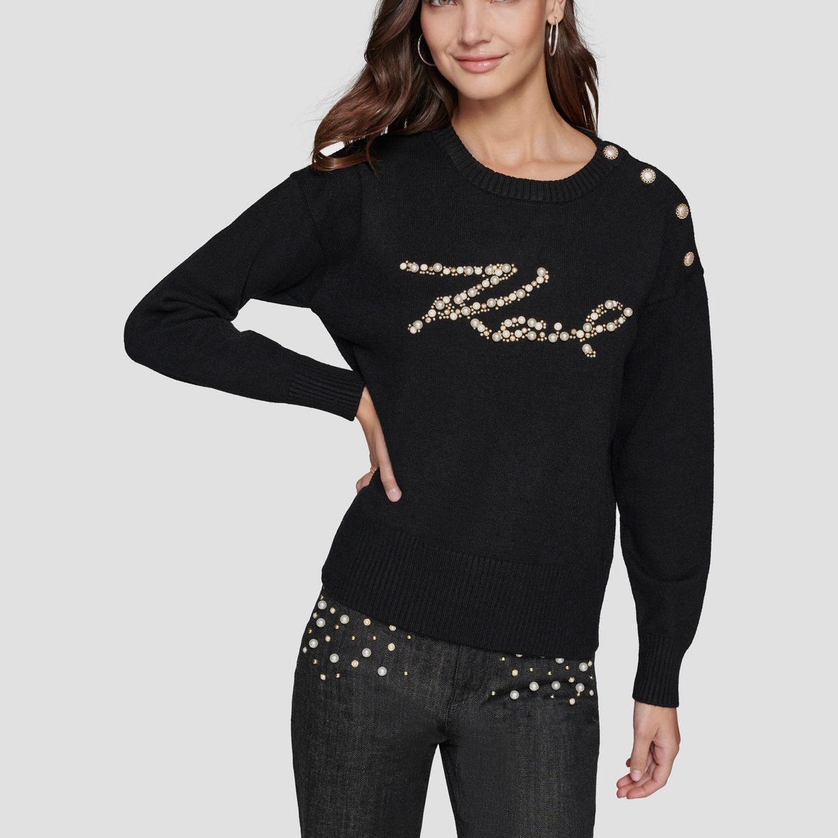 KARL LAGERFELD - Sweater KARL con perlas