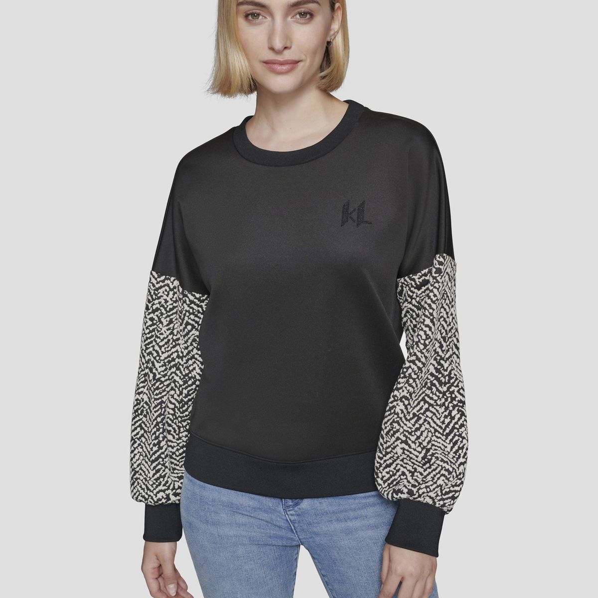 KARL LAGERFELD - Sweater de punto con mangas en contraste