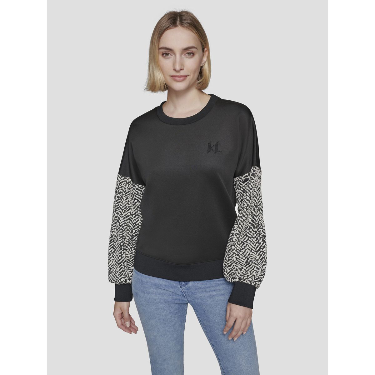 KARL LAGERFELD - Sweater de punto con mangas en contraste