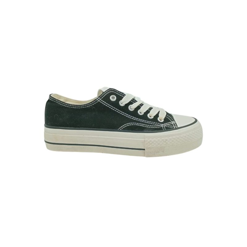 HERIEL - Zapatilla Negra Textil Mujer