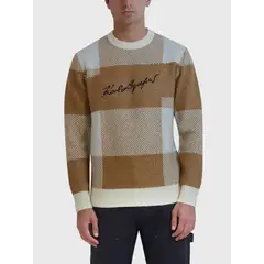 KARL LAGERFELD - Sweater cuadros grandes con la firma de KARL