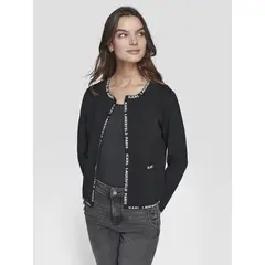 KARL LAGERFELD - Sweater cárdigan con ribetes de logotipo