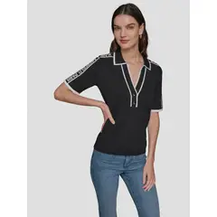 KARL LAGERFELD - Sweater tipo polo con logotipo