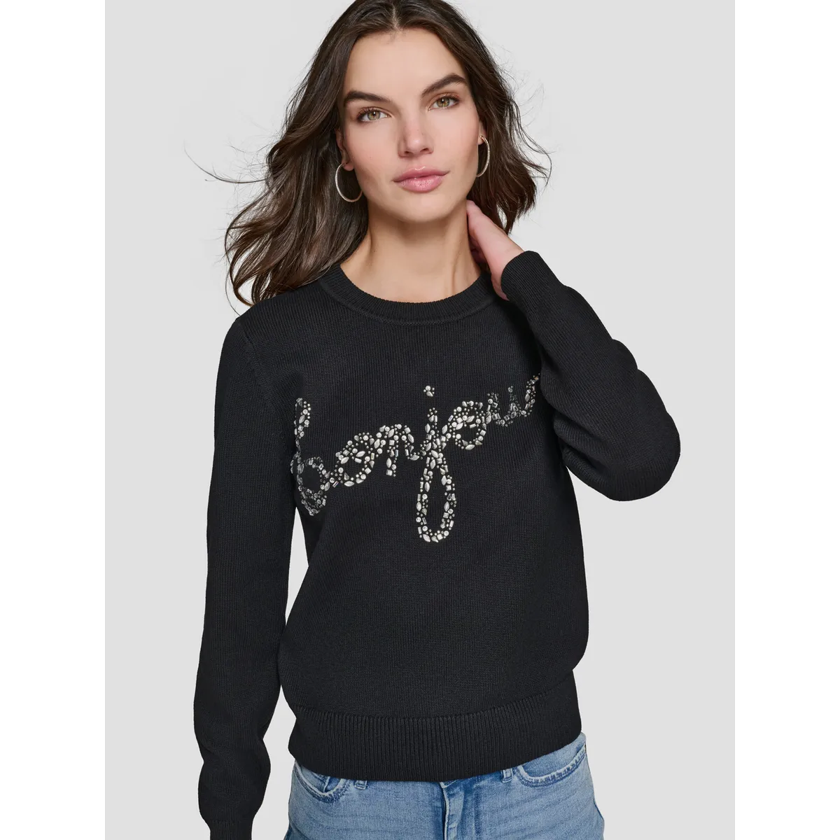 KARL LAGERFELD - Sweater bonjour con cristales
