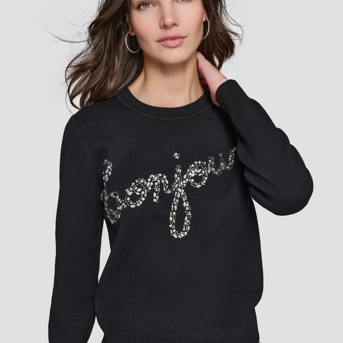 KARL LAGERFELD - Sweater bonjour con cristales