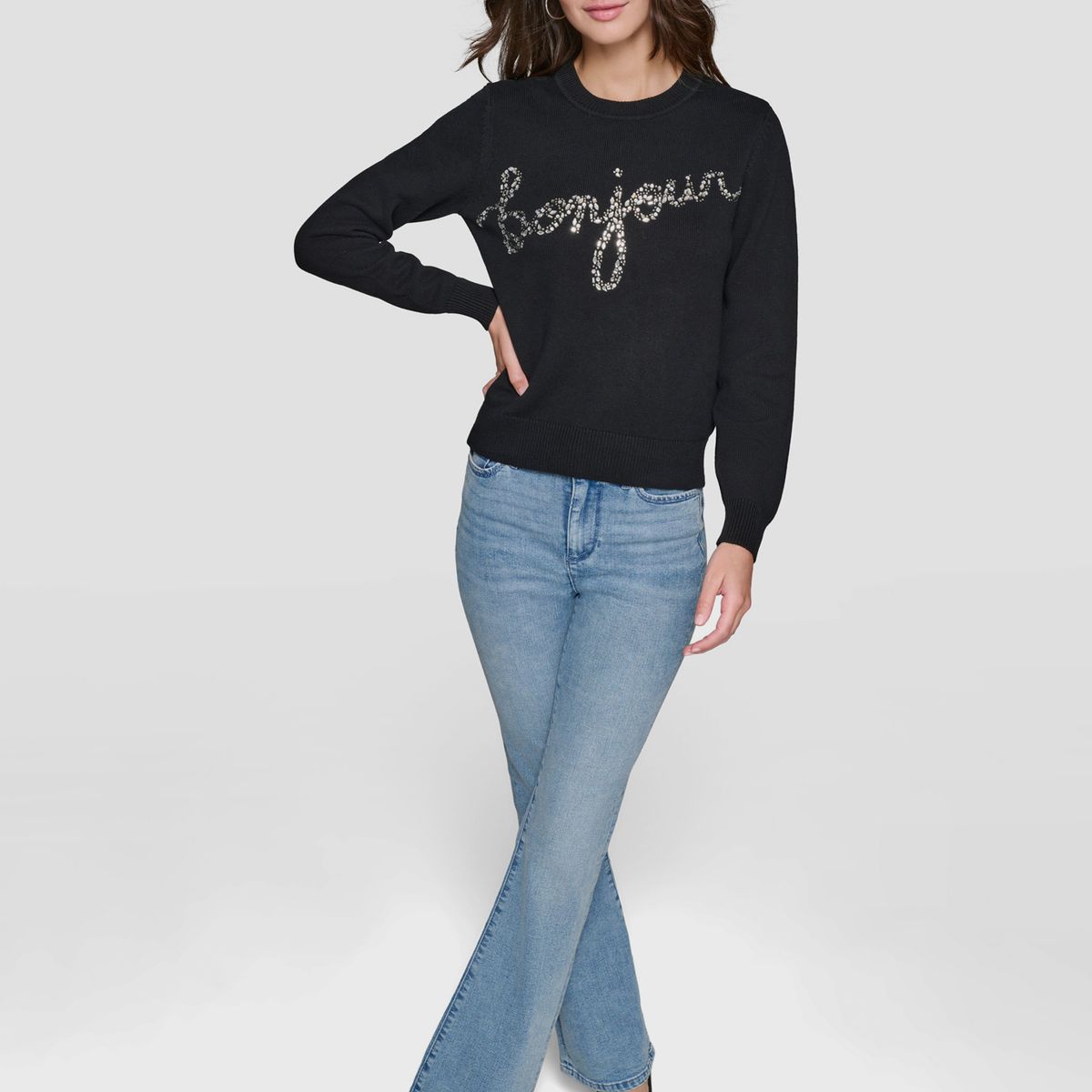 KARL LAGERFELD - Sweater bonjour con cristales
