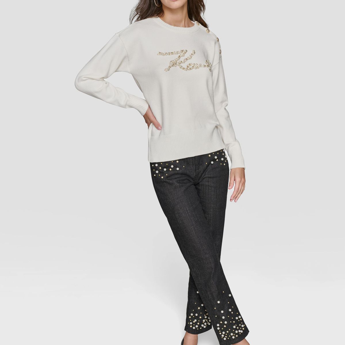 KARL LAGERFELD - Sweater KARL con perlas