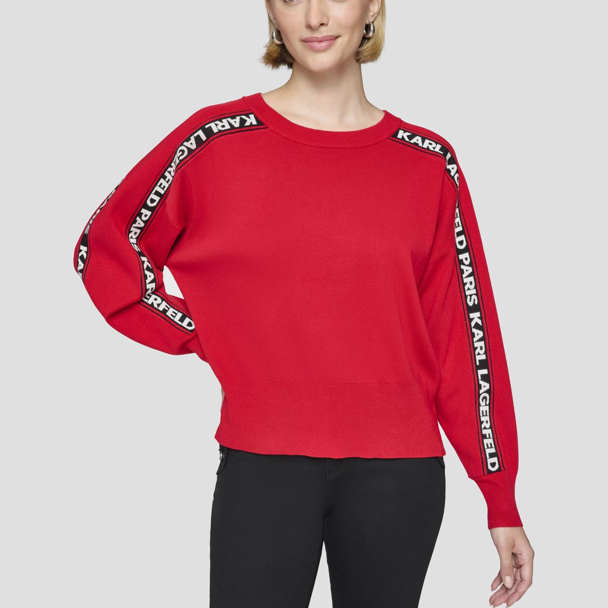 KARL LAGERFELD - Sweater pullover con logo en las mangas
