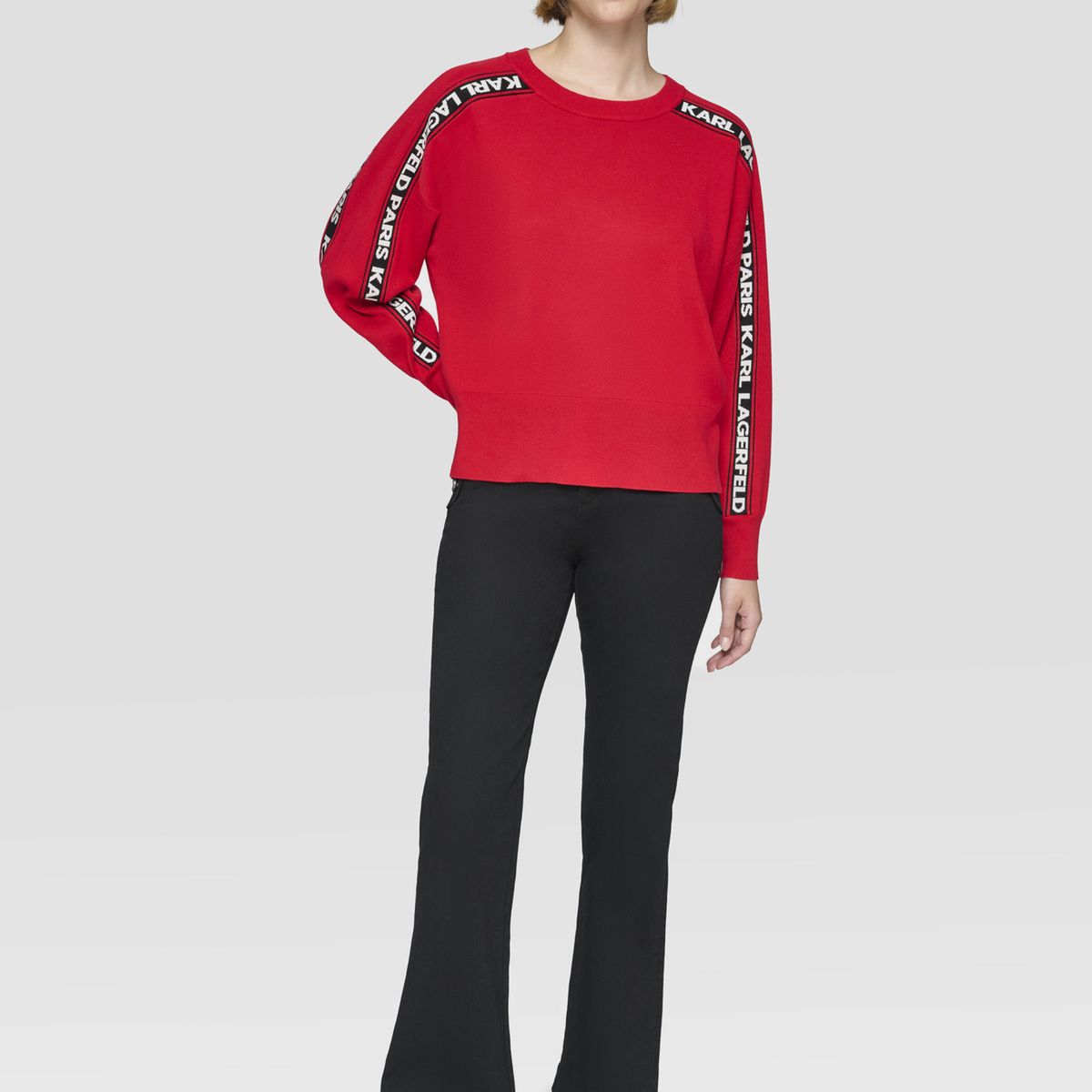 KARL LAGERFELD - Sweater pullover con logo en las mangas