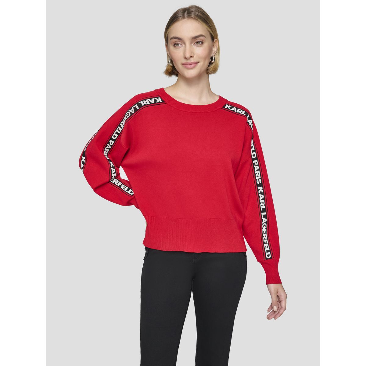 KARL LAGERFELD - Sweater pullover con logo en las mangas