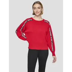 KARL LAGERFELD - Sweater pullover con logo en las mangas