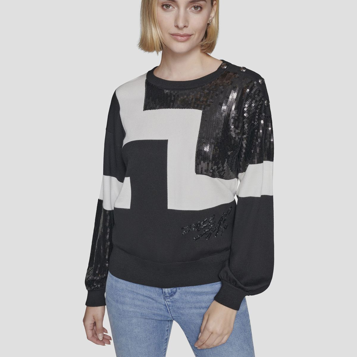 KARL LAGERFELD - Sweater con materiales mixtos